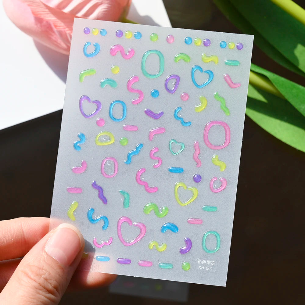 5D Jelly Nail Art Stickers – Cute & Creative Designs