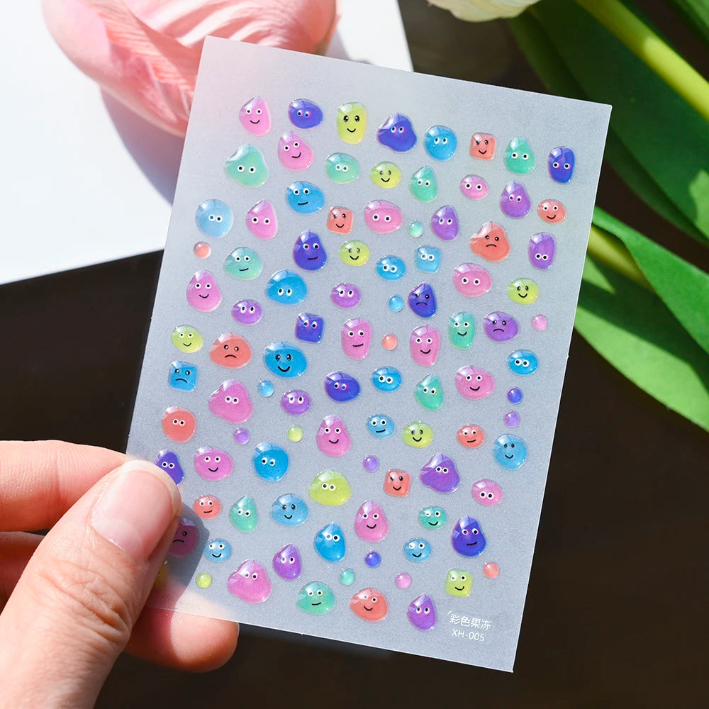 5D Jelly Nail Art Stickers – Cute & Creative Designs