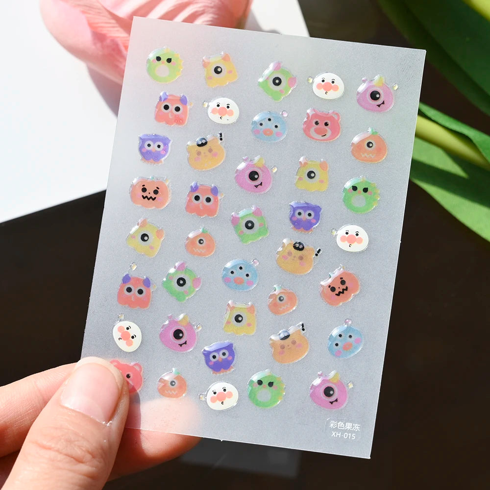 5D Jelly Nail Art Stickers – Cute & Creative Designs